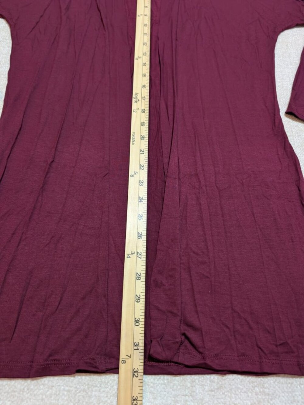 Curvy Jean Burgundy Longline Cardigan XS - Picture 6 of 7